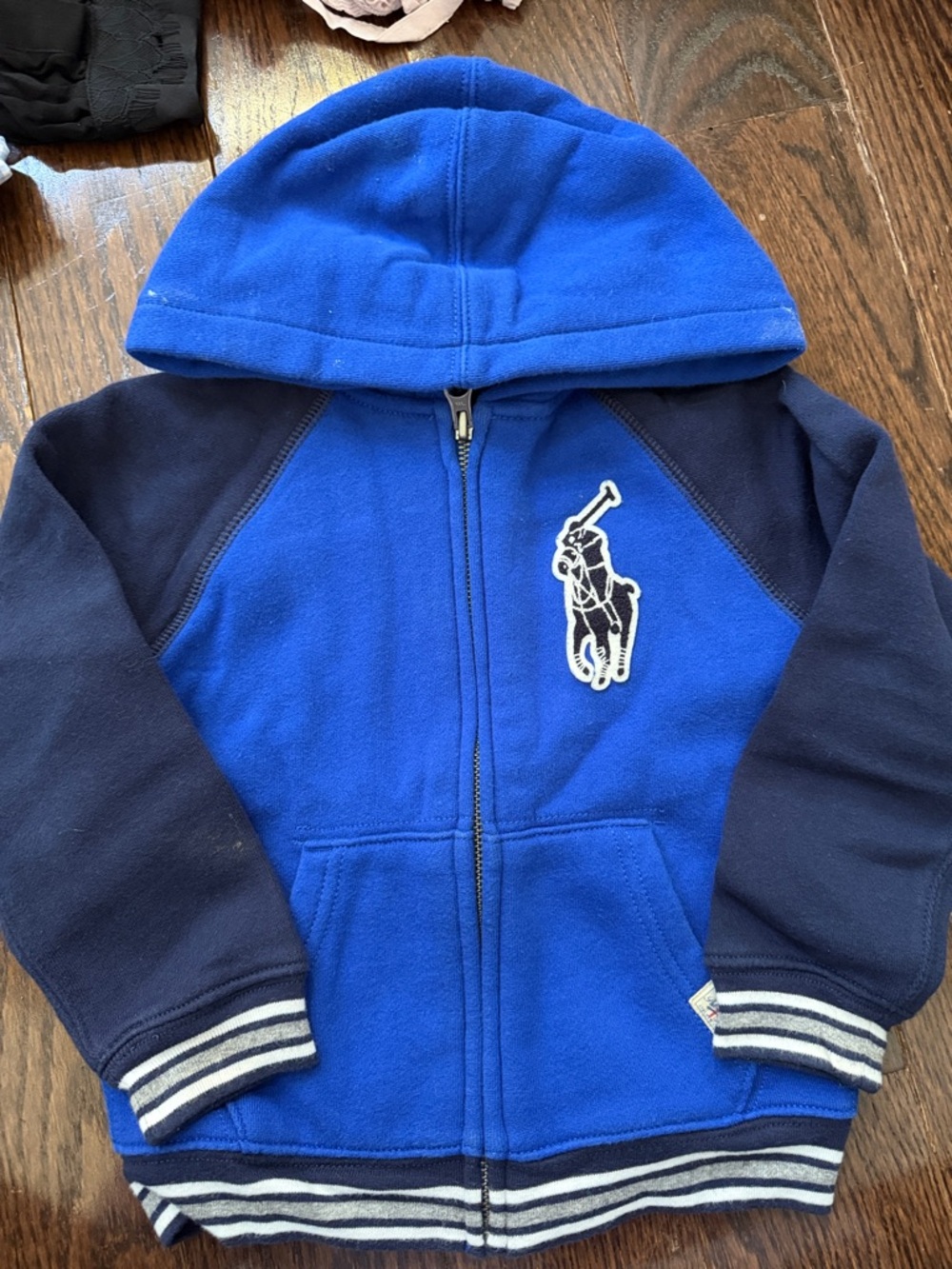 Polo by Ralph Lauren Royal Blue & Navy Zip Hoodie with Polo Player Patch